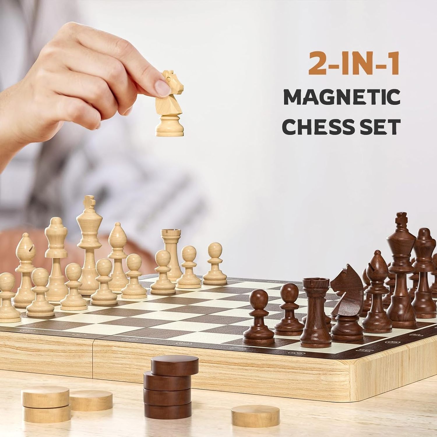 Magnetic High Quality Wooden Chess Set With Folding Board Wholesale Traditional Toy For Adult Baby Games