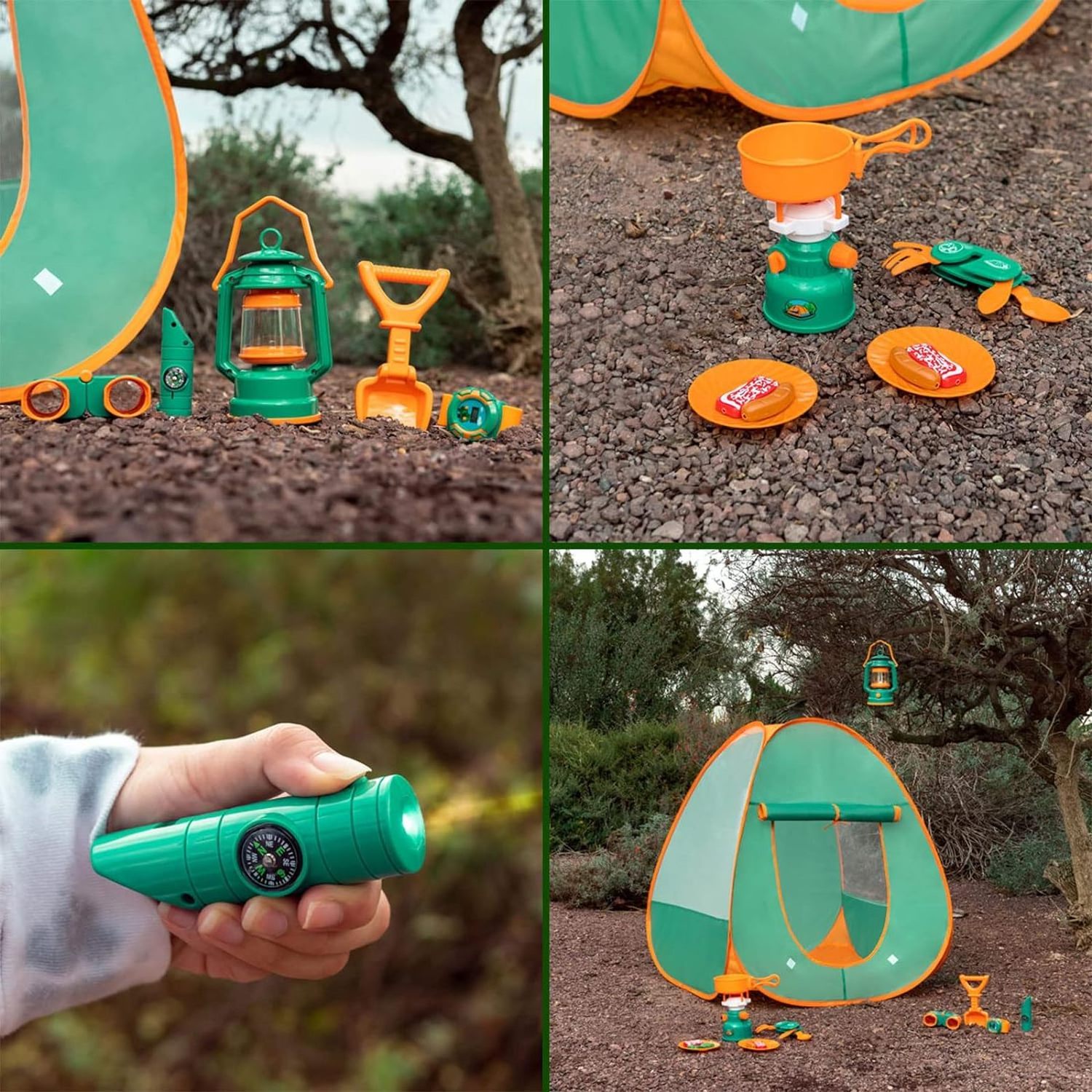 Pop Up Tent with Kids Camping Gear Set Kids Play Tent Outdoor Toys Camping Tools Set for Kids