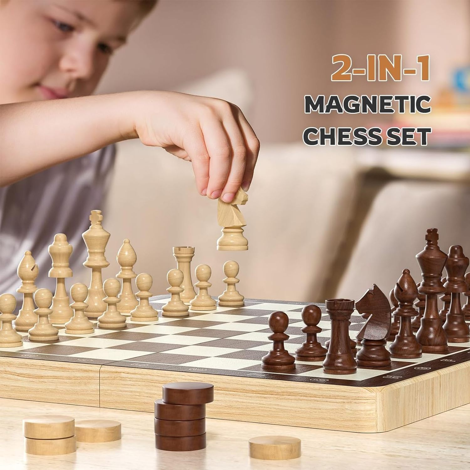 Magnetic High Quality Wooden Chess Set With Folding Board Wholesale Traditional Toy For Adult Baby Games