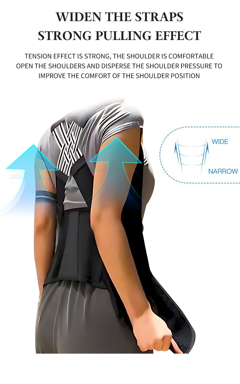 2024 Adjustable Back Shoulder Straightener Full Back Support Belts Posture Corrector Back Brace For Women And Men