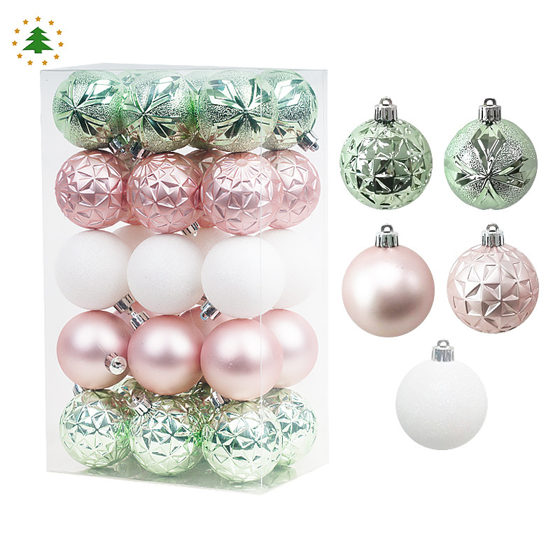 Hanging modern pendant geometry snowflake christmas decoration supplies 2022 new arrivals pink white green christmas balls