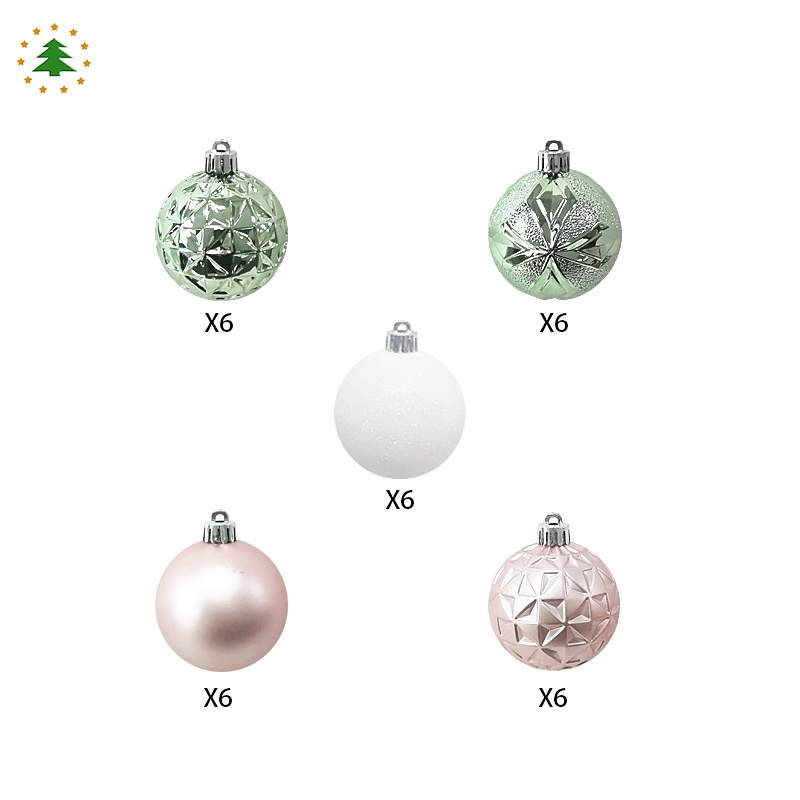 Hanging modern pendant geometry snowflake christmas decoration supplies 2022 new arrivals pink white green christmas balls