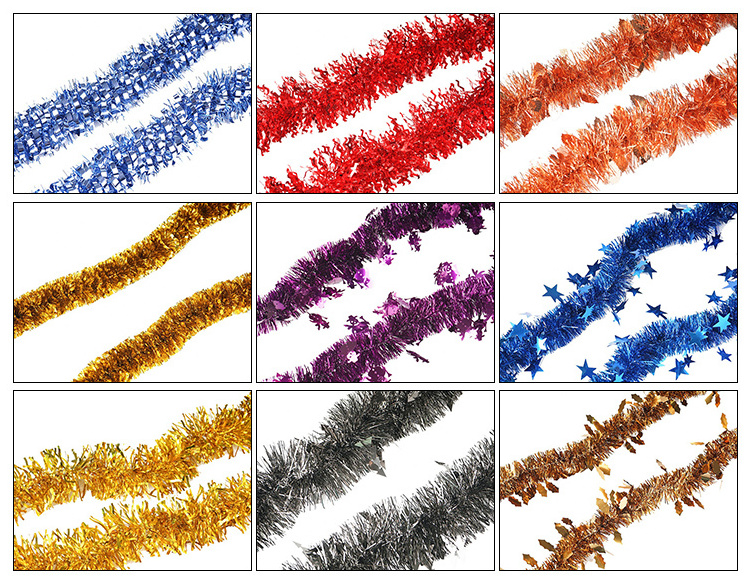 China manufacturer professional custom hot selling 2m christmas halloween decoration tinsel garland