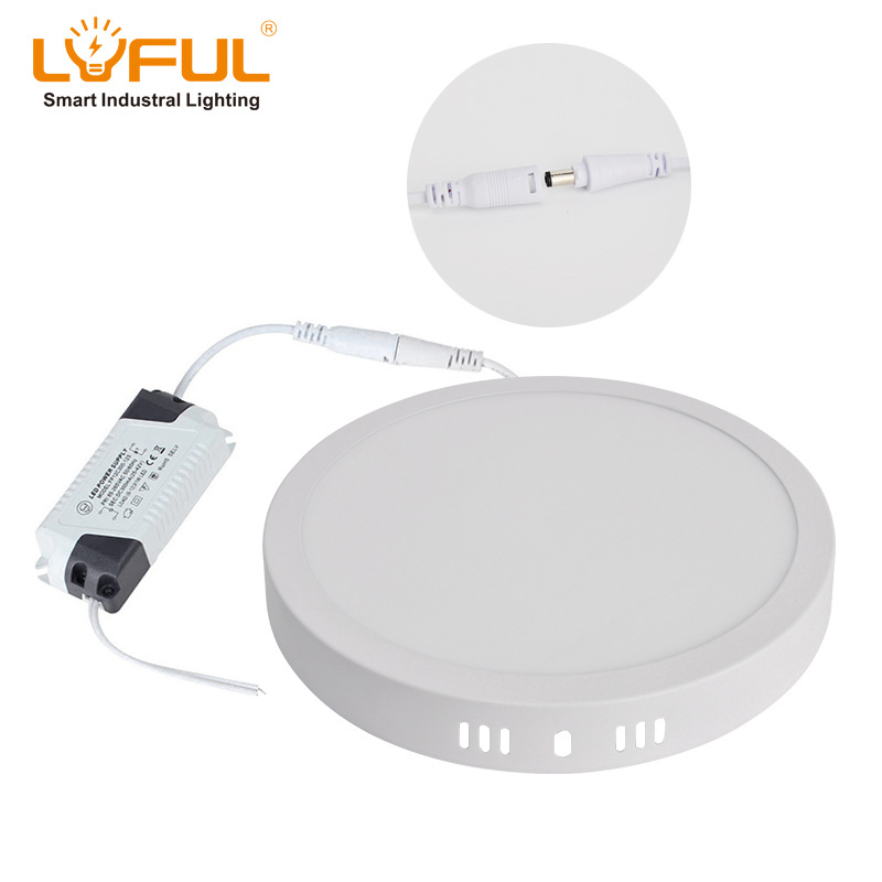 Surface Mount Mounted Ceiling Round Square Lamp 12w 18w 24w Energy Saving Commercial Thin Round Led Office Panel Light