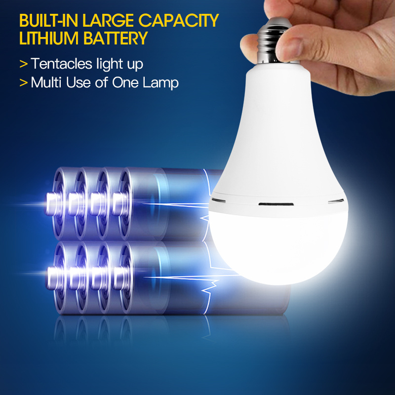 Rechargeable emergency led bulb lights A60 7w 9w 12w 15w bombillo E27 lampada lithium battery emergenty bulb lighting