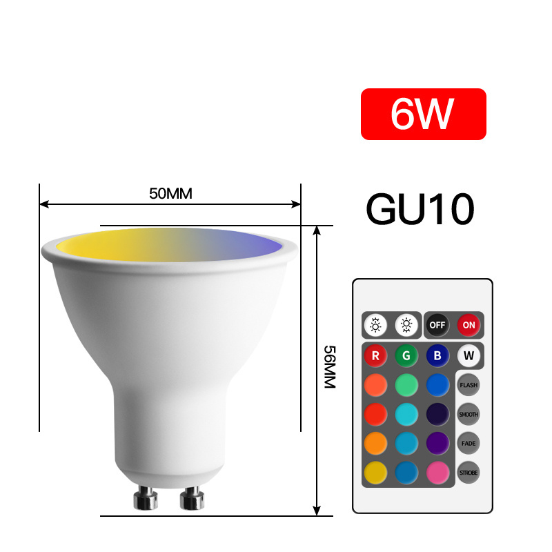 RGB Bulb GU10 MR16 GU5.3 LED bulb remote color changeable 6W RGBCW GU10 Bulb Light