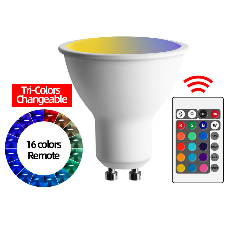 RGB Bulb GU10 MR16 GU5.3 LED bulb remote color changeable 6W RGBCW GU10 Bulb Light