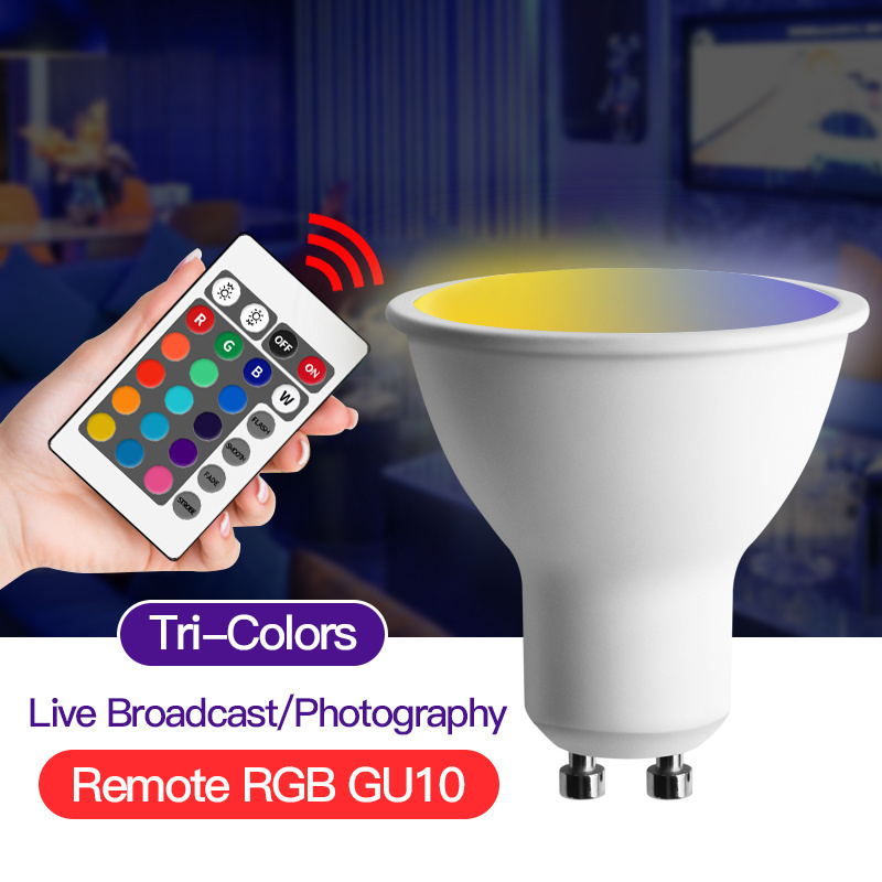 RGB Bulb GU10 MR16 GU5.3 LED bulb remote color changeable 6W RGBCW GU10 Bulb Light