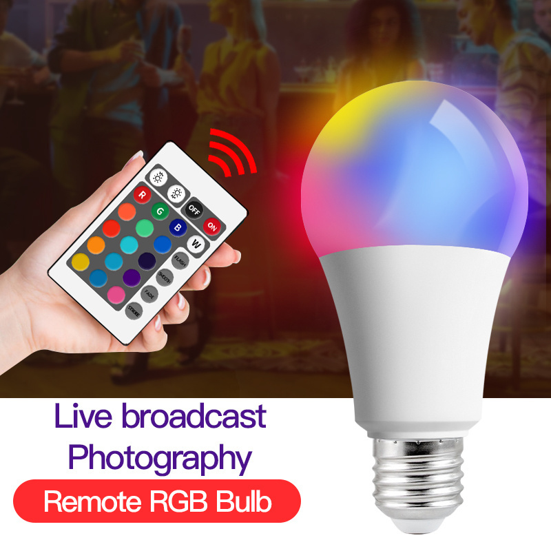 RGB led light bulb 15w with remote timing infrared control bright included