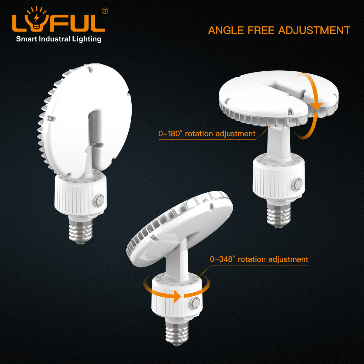 New Angle Adjustment Post Top High Bay Light UFO LED Bulb Light 80W 100W 120W Smart Control IR Radar Photocell Sensor