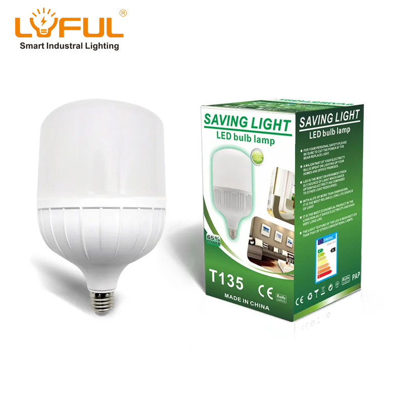 High lumen indoor lights T60 shape 10w 20w 30w 40w 50w high power led bulb e27 b22