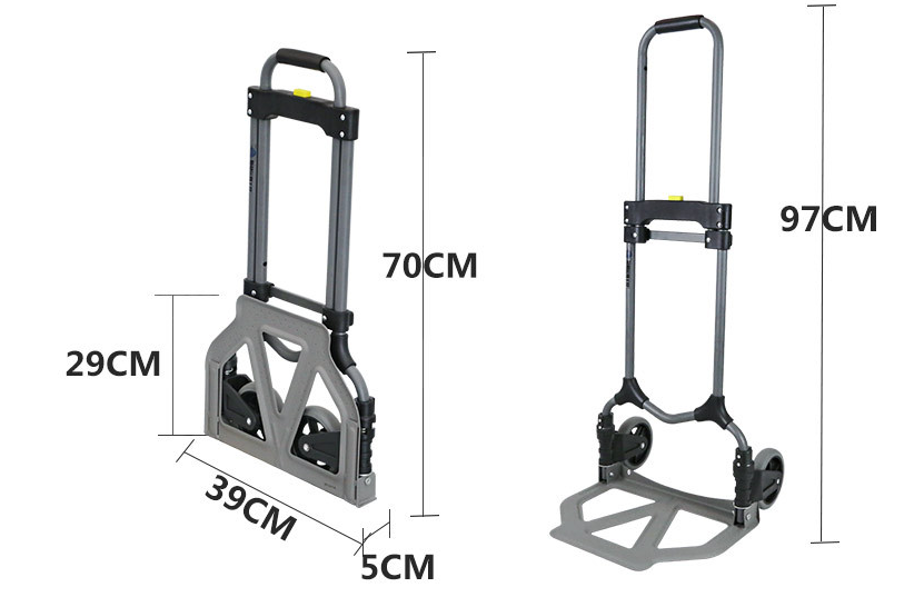 Aluminium Folding Hand Truck Travel Baggage Utility Carts Heavy Duty multifunction folded trolley