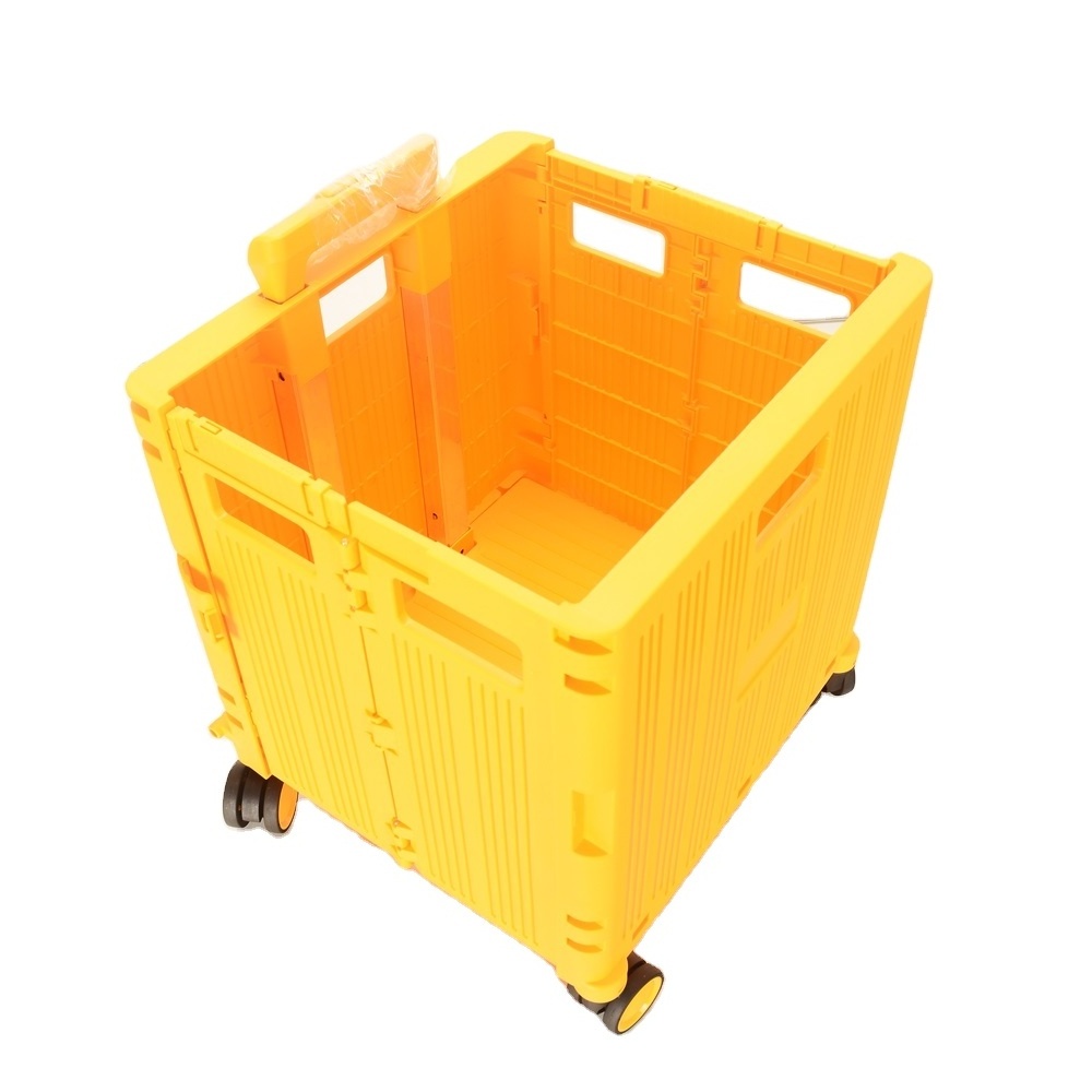 High Quality Lightweight PP Folding Storage Shopping Hand Cart Trolley Cart