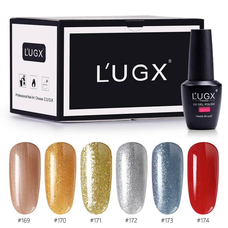 L'UGX Nails Products Top Supplies Nail Salon Kit Glitter Non Toxic Nail Art Vegan Glue Polish UV Gel