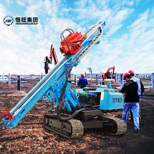 2024 Hengwang Hydraulic pressure static helical screw piles solar pile driver machine used for screw and impact pile