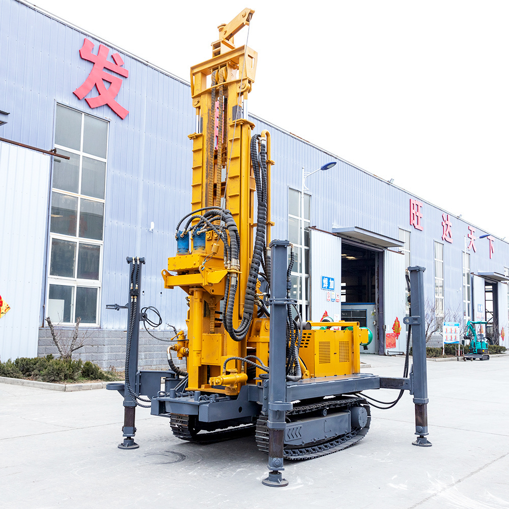 200m 300m drilling depth pneumatic DTH crawler drilling rig for water well drilling rig machine driven by diesel engine for sale