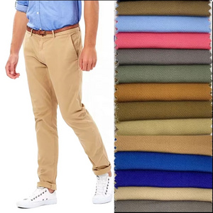 98 cotton 2 spandex stretch elastane brushed twill khaki fabric for Hard-wearing Work Clothing and Pants