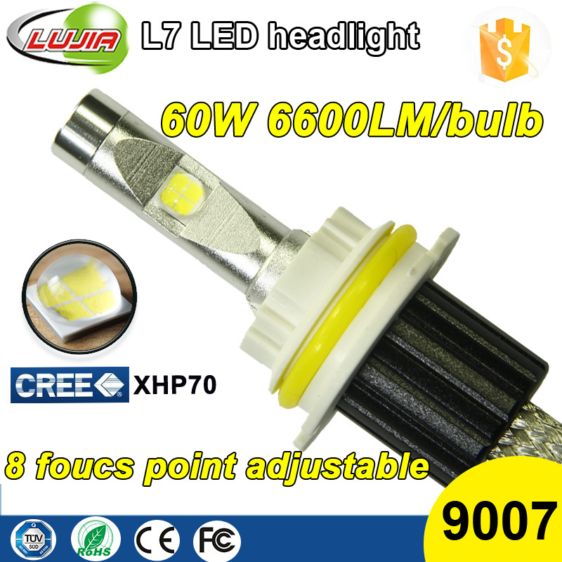 2017 9007 High Low Beam LED Headlight 60W High Power 13200lm XHP70 LED kit H13 9004 9007 for Chevrolet Cruz 4*4 Offroad