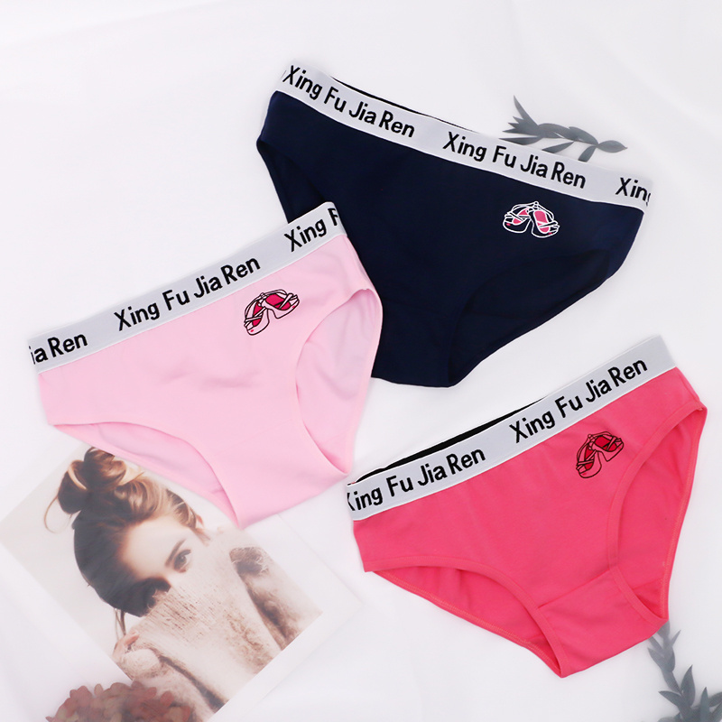 Custom Logo Bulk Girls In Panties Under Wear Teen Ladies Cotton Panties For Puberty