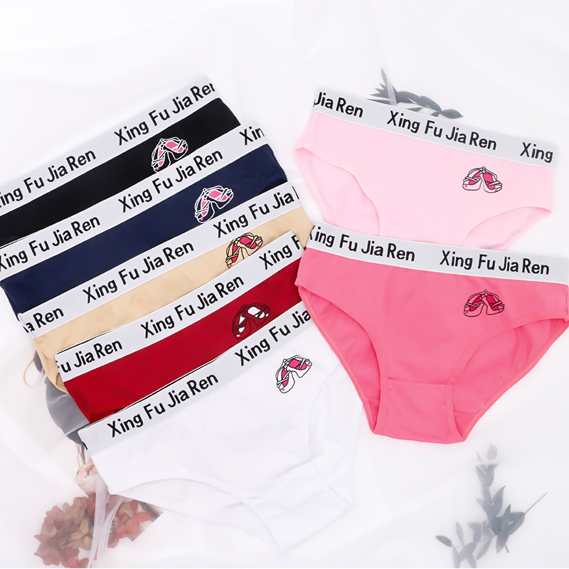 Custom Logo Bulk Girls In Panties Under Wear Teen Ladies Cotton Panties For Puberty