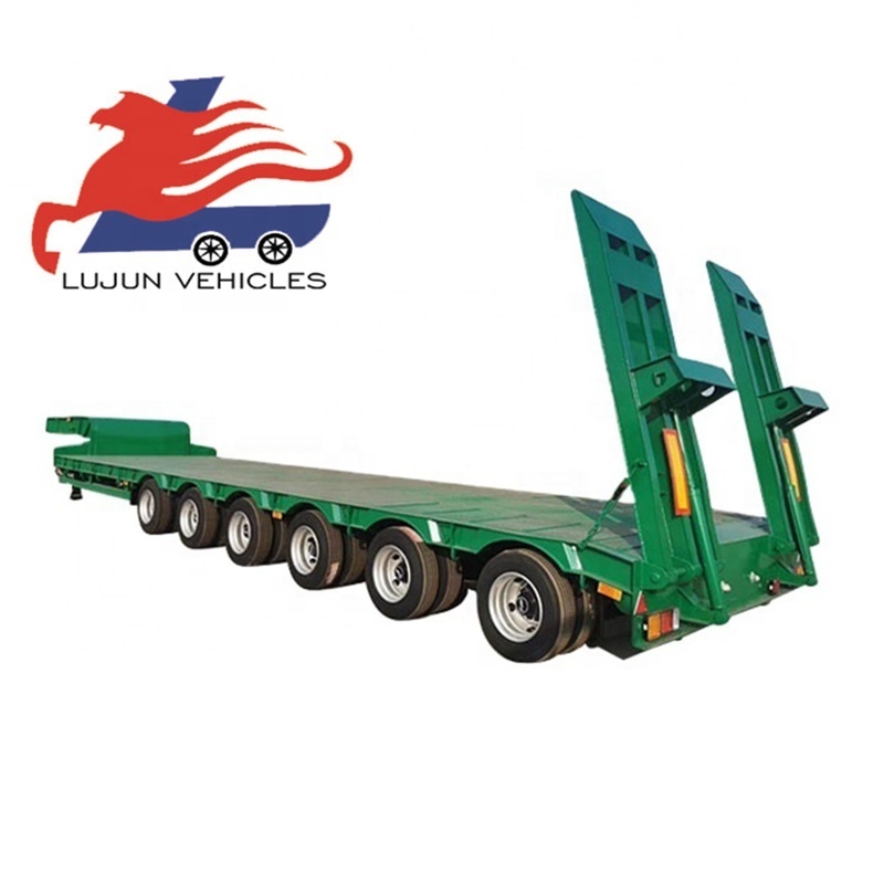 Flatbed Container Excavator Transport Semi Trailer Trucks 100ton Lowbed Truck Trailers