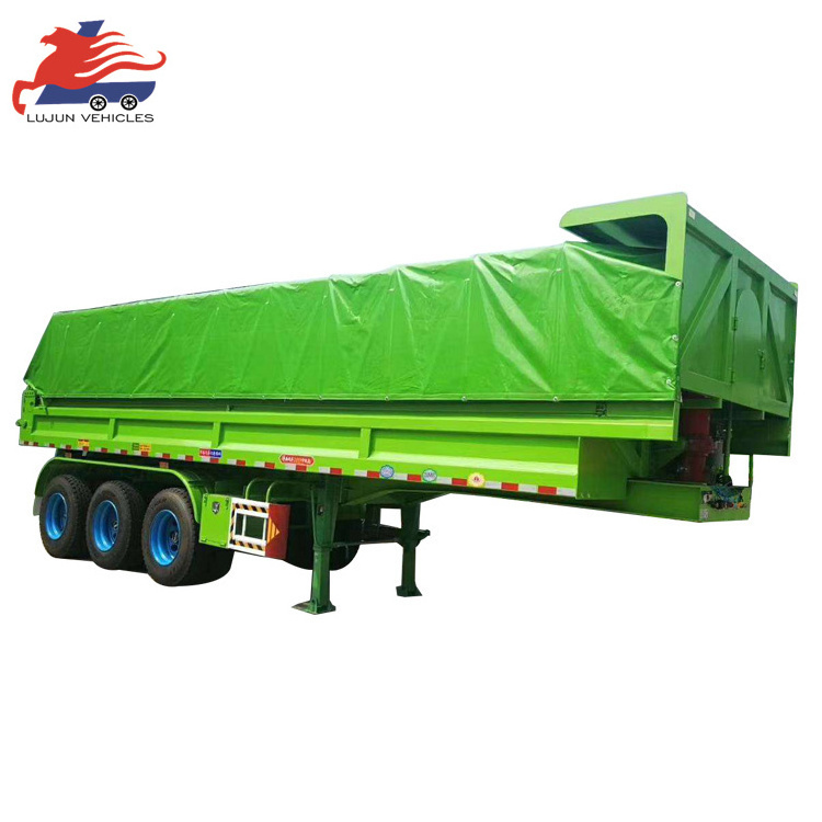 Transporting Materials Open Box Bed Dump Trailer Tractor Hot Sale