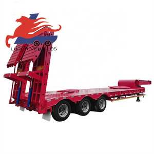 Flatbed Container Excavator Transport Semi Trailer Trucks 100ton Lowbed Truck Trailers