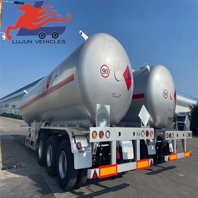 60000 Liters Tanker Truck Trailer Tri Axle Propane LPG Gas Tank Semi Trailer 30 Tons LPG Tanker Semi Trailer For Sale