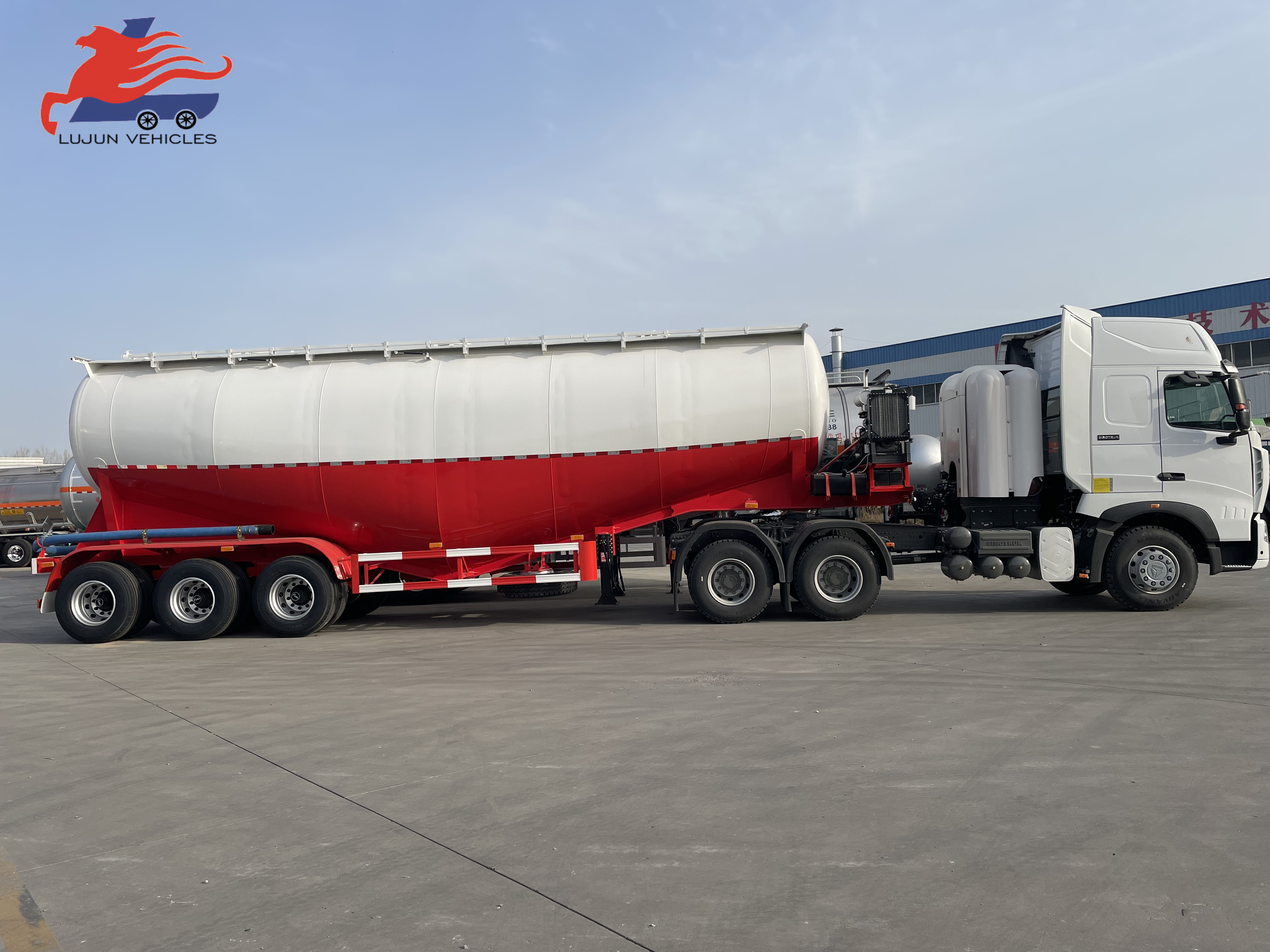 3 Alxes Diesel or Electirical Engine compresor 30/40/50 Ton Tanker 30/45/50 Cbm Bulk Cement Tank Trailer Cement Semi Trailer