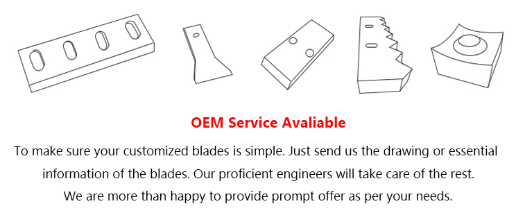 Recycled plastic shredder and crusher knives single shaft plastic shredder machine blades