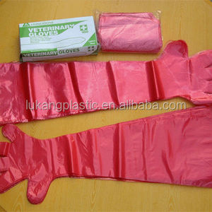 OB sleeves veterinary plastic long shoulder length poly gloves for Animal use