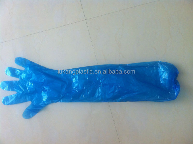 OB sleeves veterinary plastic long shoulder length poly gloves for Animal use