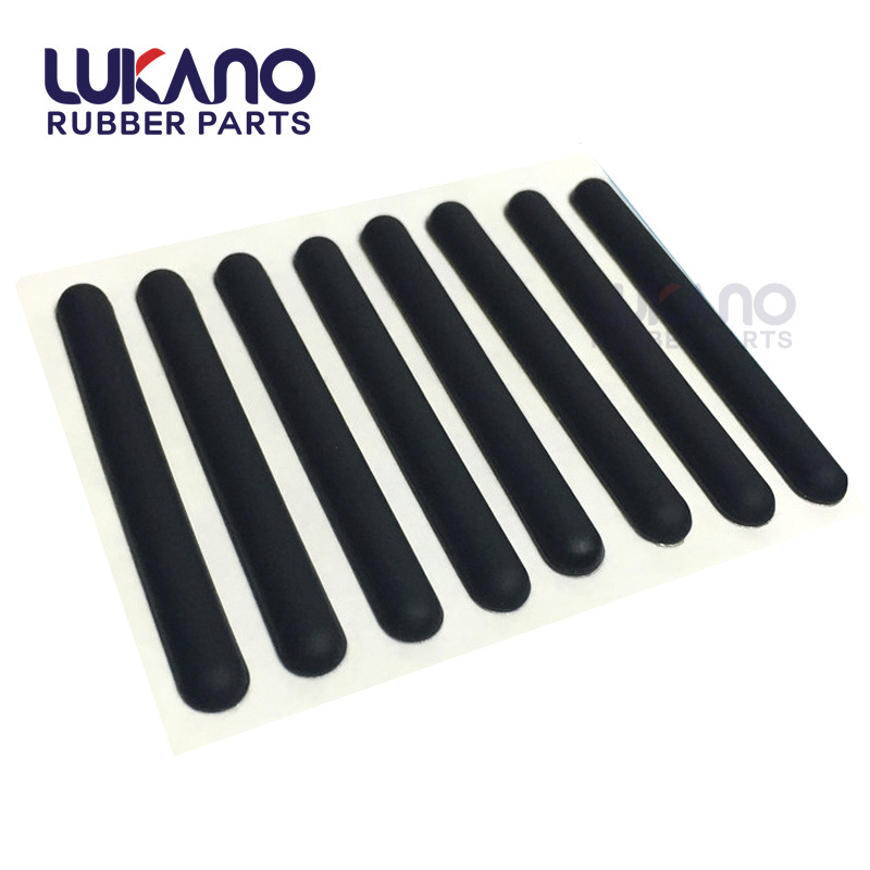 Black self adhesive custom oval rubber feet for computer