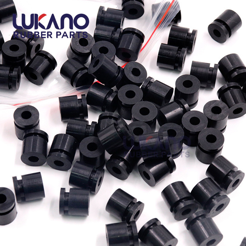 Groove-lined rubber spacer custom absorbing shocks silicone Rubber Buffer