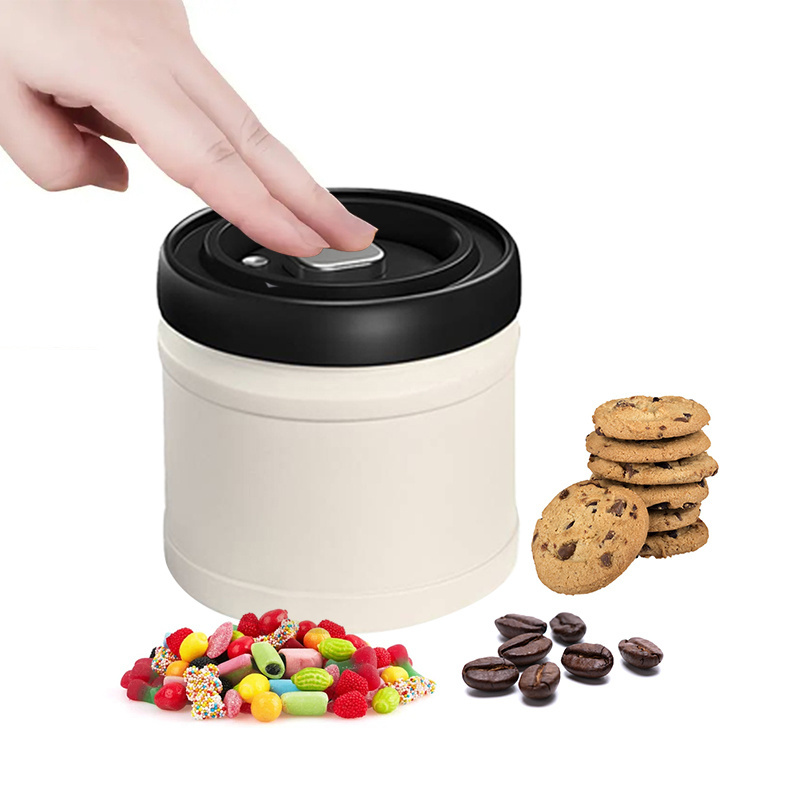 Coffee Beans Canister With Vacuum Pump Airtight Stainless Steel Storage Container Jar For Food Storage Container