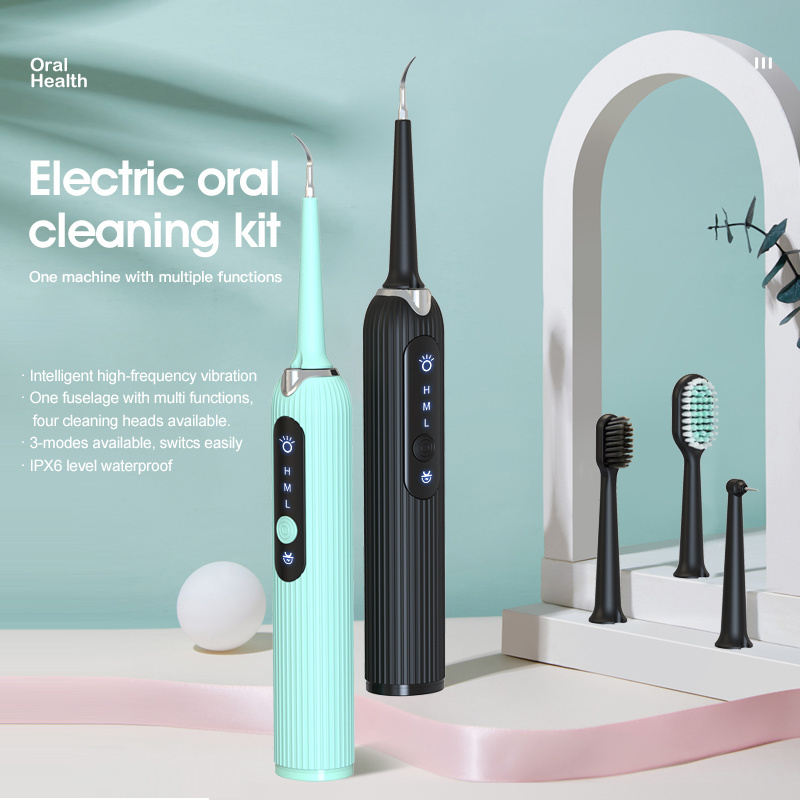 LULA USB Rechargeable Dental Cleaner Tartar Stain Teeth Plaque Black Calculus Remover Electric Dental Tooth Cleaner