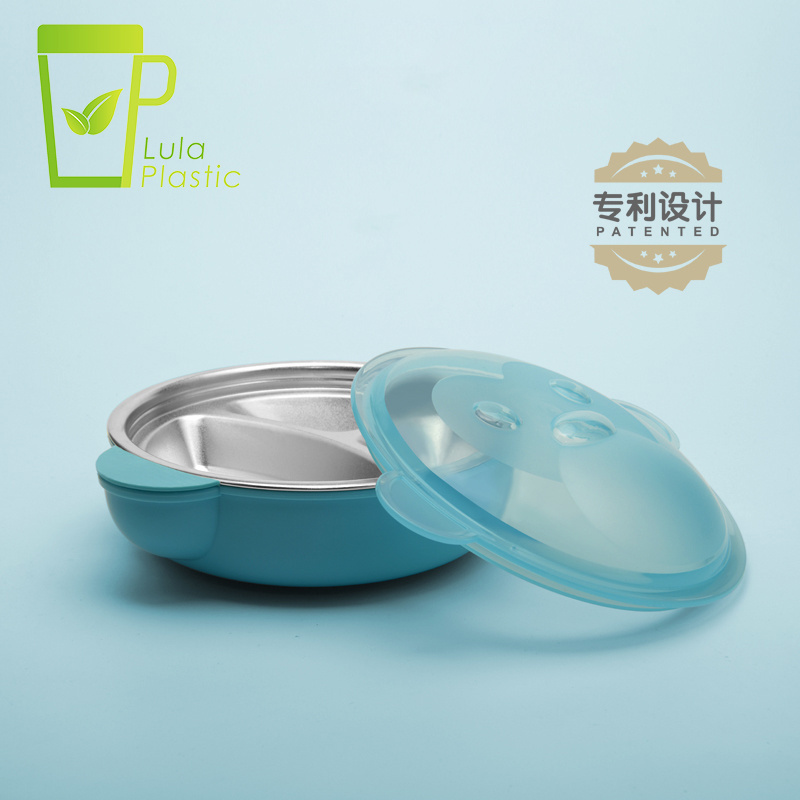 LULA BPA FREE Three Compartments Dish 316 Stainless Steel Leakproof Divided Toddler Plates Easy to Clean Baby Food Tray