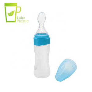 LULA Silicone Squeeze Spoon Food Dispenser Travel Infant BPA Free Baby Bottle Spoon Feeder