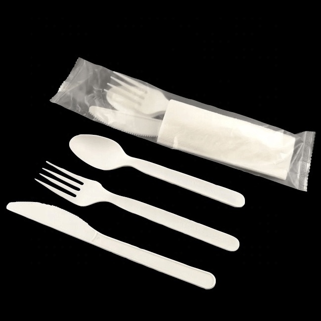 LULA Custom Made Brand Names Plastic Disposable Set Cutlery Eco-friendly Cornstarch Biodegradable Knife Spoon Fork CPLA Utensils