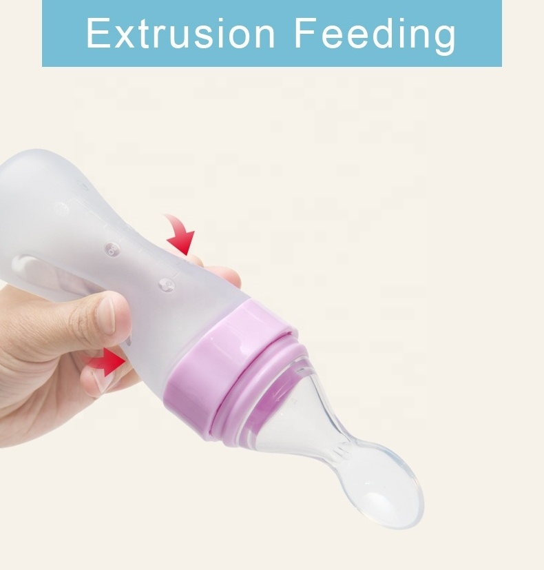 LULA Silicone Squeeze Spoon Food Dispenser Travel Infant BPA Free Baby Bottle Spoon Feeder