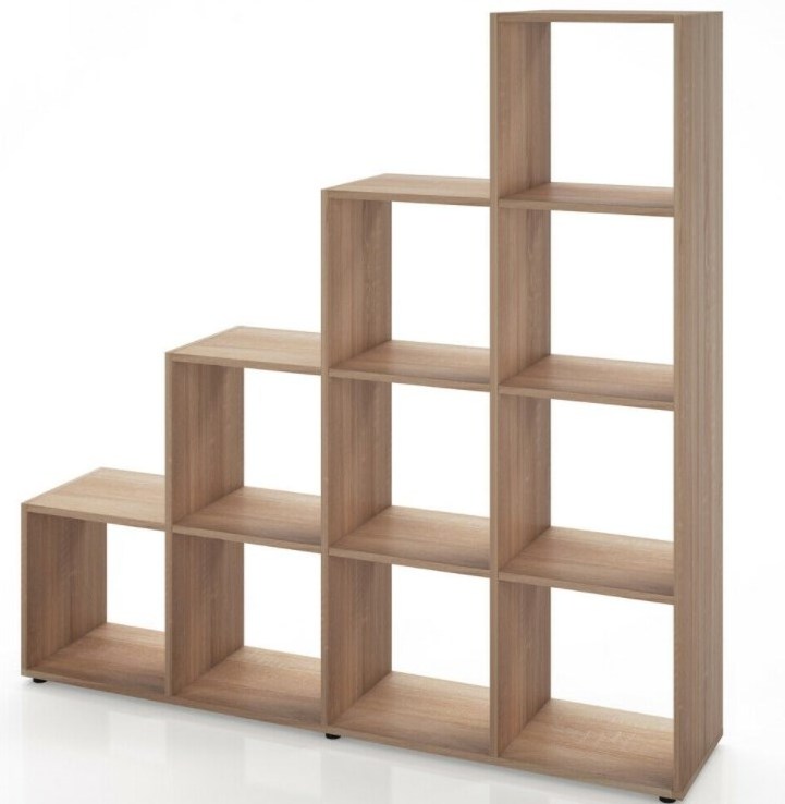 wooden Shelf bookcase Open Bookshelf home floating Storage book Shelves