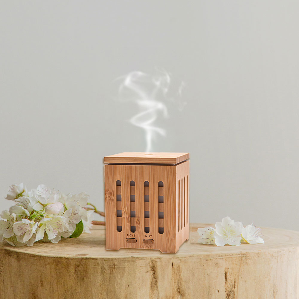 New Design Humidifier Oil Diffuser Factory Top Seller Ultrasonic Aroma Diffuser 200ml Real Bamboo Mini Humidifier