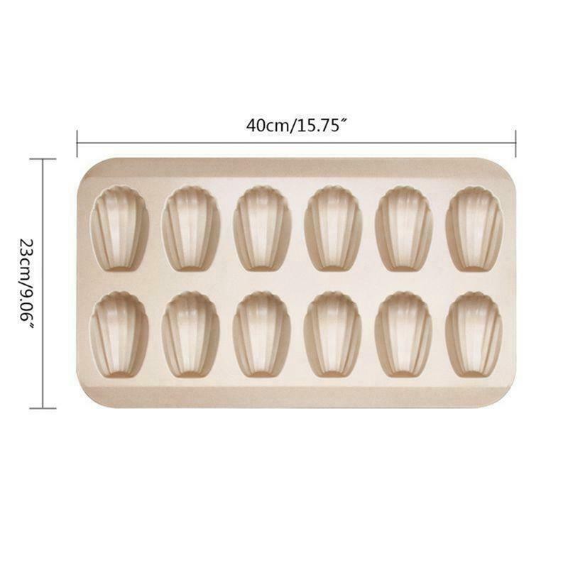 Stainless Steel Cake Mould Muffin Madeleine Pan 12-Cavity Madeleines Cake Baking Pans Tray Shell Shaped Mold Nonstick