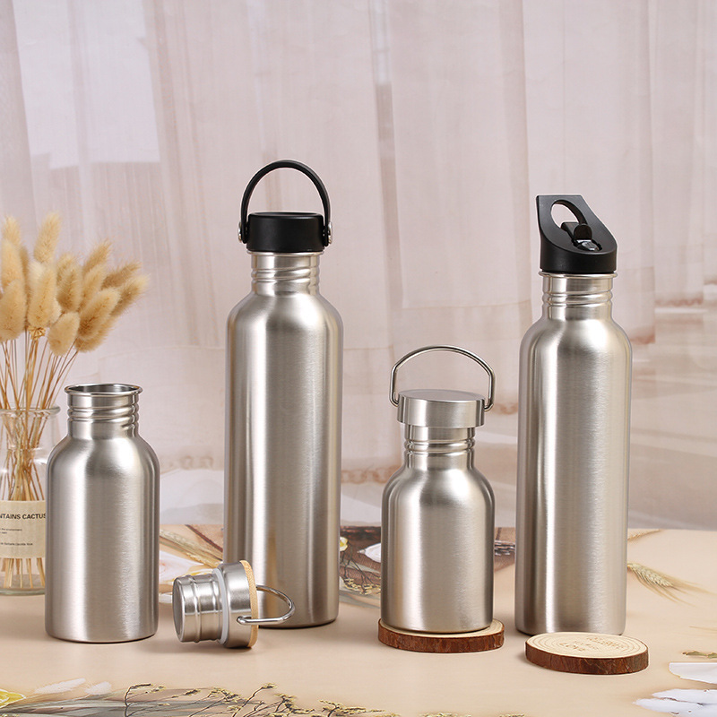 1 litre water bottle single wall light weight stainless steel running water bottle