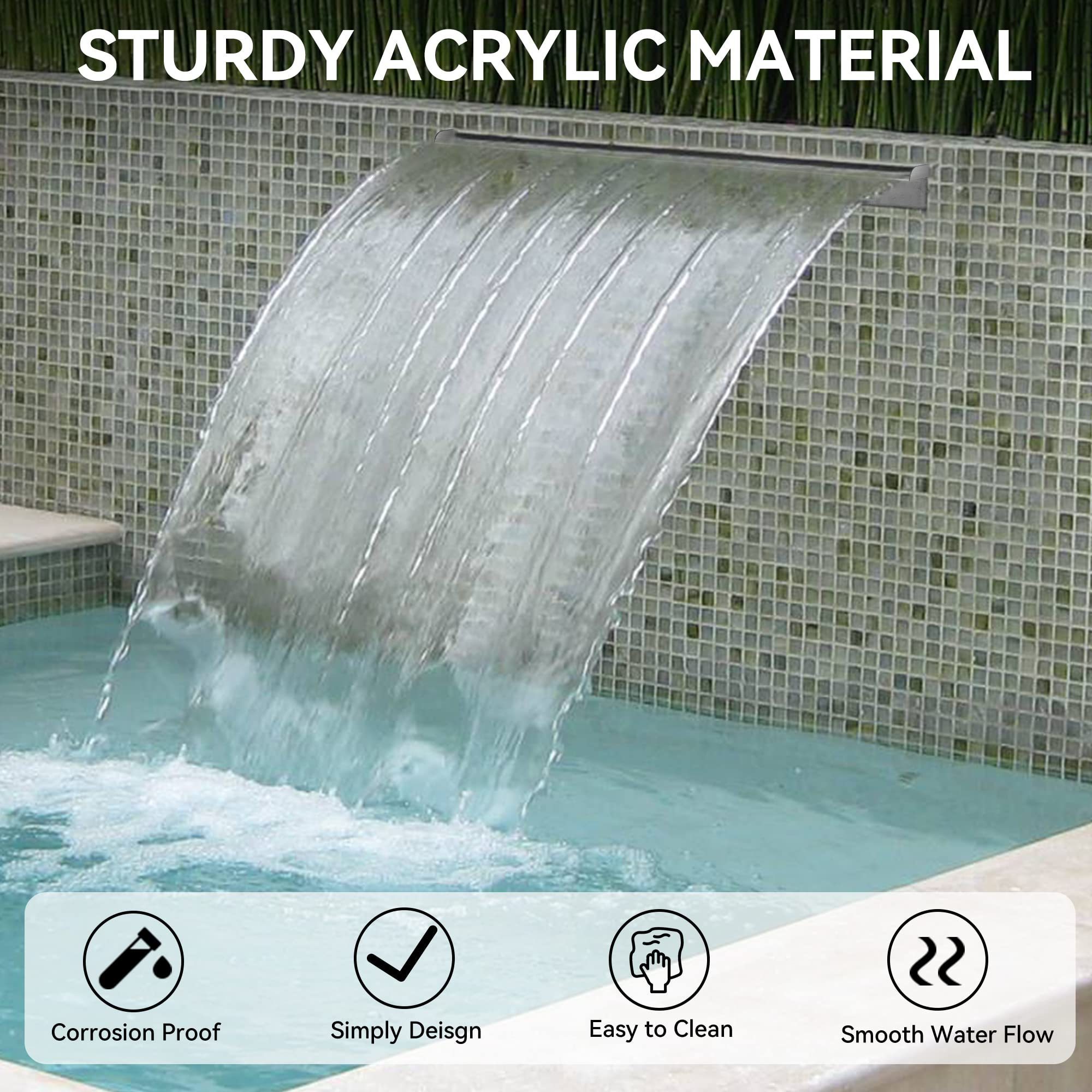 Garden Water Curtain Fountain Pump Stainless Steel Outdoor Swimming Pool Waterfall