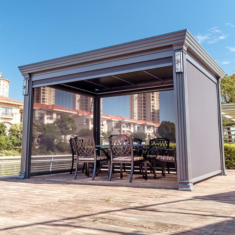 3X3m 3x4m Wall Mounted Aluminum Pergola Motorized Gazebo Outdoor Opening louver roof