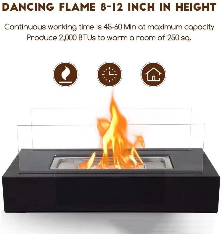 New marble indoor modern tabletop concrete cement fireplace portable heater fire bowl outdoor table top fire pit