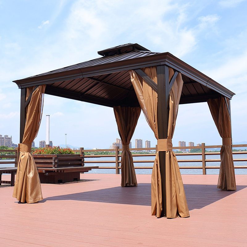 Multifunctional pergola hardtop furniture patio waterproof metal roof aluminium outdoor gazebos