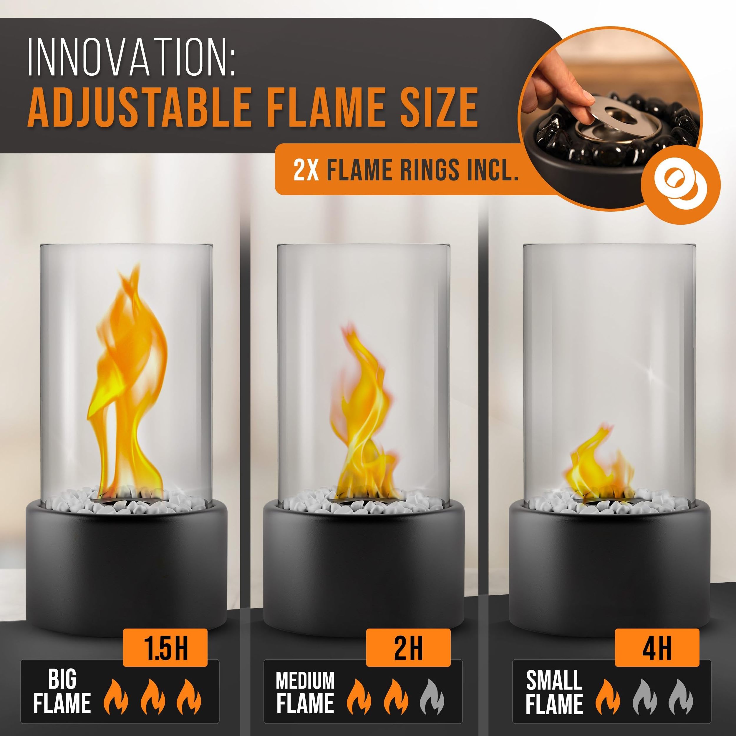 Wholesale Smokeless Mini Tabletop Portable Ethanol Fireplace Fire Pit Propane Fire Concrete Bowl