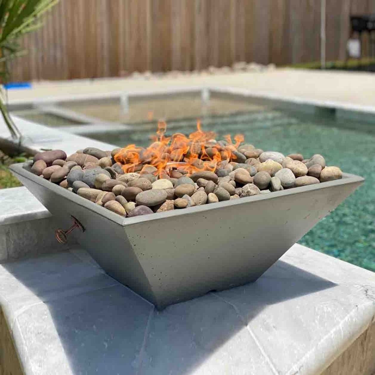 Water Feature Fire Pit Gas Outdoor Garden Metal Corten Steel Swimming Fire And Water Bowl Pool